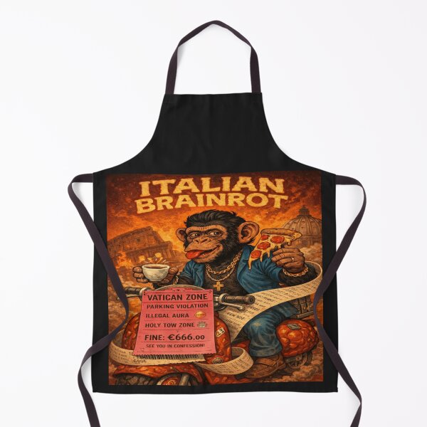 Item preview, Italian Brainrot Chaotic Chimp Mobster – Vatican Zone Parking Ticket Scooter Pizza Espresso designed and sold by POD DYNASTY.