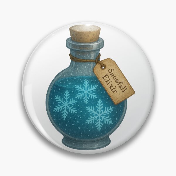 Item preview, Snowfall Elixir – Winter Fantasy Potion Sticker designed and sold by AlcheArtsStudio.