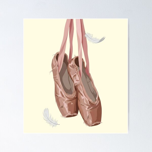 Item preview, Vintage Ballet Pointe Shoes – Elegant Ballerina Art Design designed and sold by Imaginationbeyond.