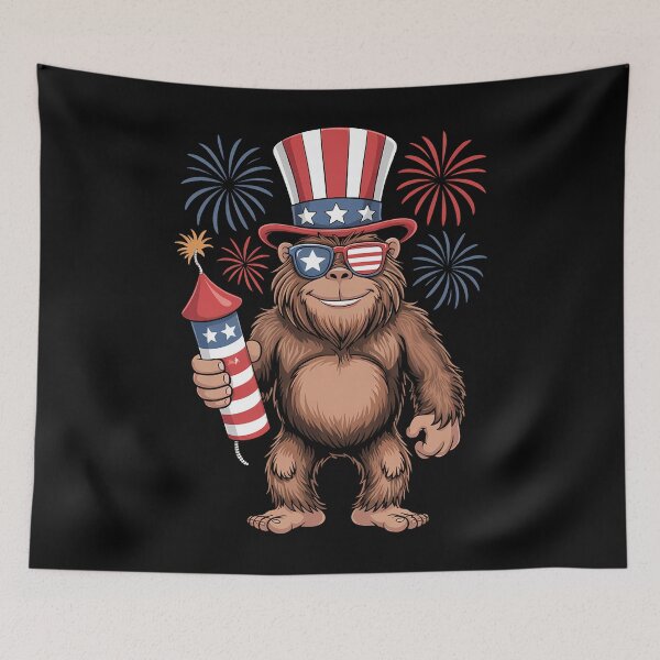 Item preview, Bigfoot 4th Of July Funny Fireworks Patriotic Pyrotechnician designed and sold by AsteriskDatBArt.