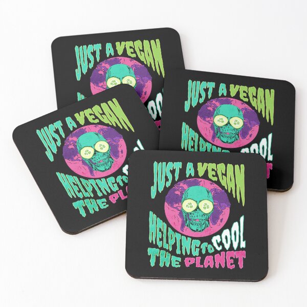 Item preview, Just a Vegan Helping to Cool the Planet Psychedelic Skull designed and sold by Cult of Seitan.