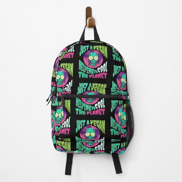 Item preview, Just a Vegan Helping to Cool the Planet Psychedelic Skull designed and sold by Cult of Seitan.