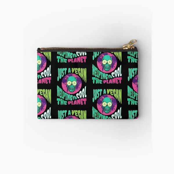 Item preview, Just a Vegan Helping to Cool the Planet Psychedelic Skull designed and sold by Cult of Seitan.