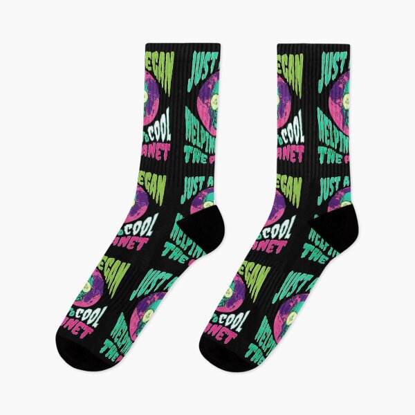 Item preview, Just a Vegan Helping to Cool the Planet Psychedelic Skull designed and sold by Cult of Seitan.