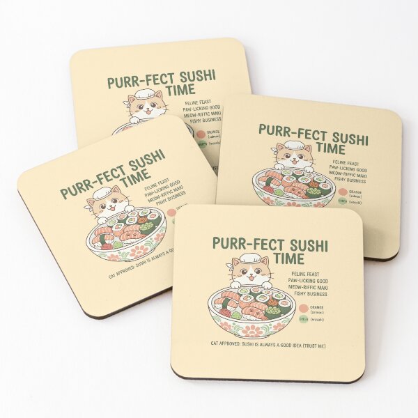 Item preview, Cute Cat Sushi Chef Sticker | Kawaii Feline Feast Japanese Foodie Gift Set designed and sold by cozy corner co. .
