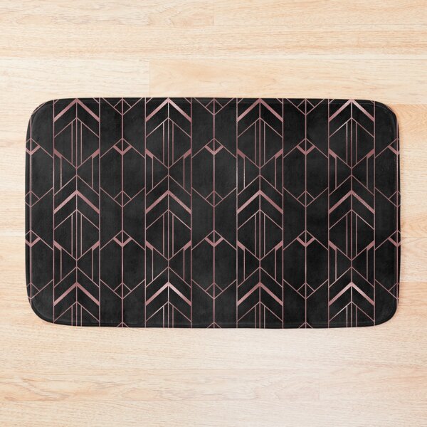 Item preview, Art deco Black and Rose gold geometric Metallic effect designed and sold by FatBirdie.