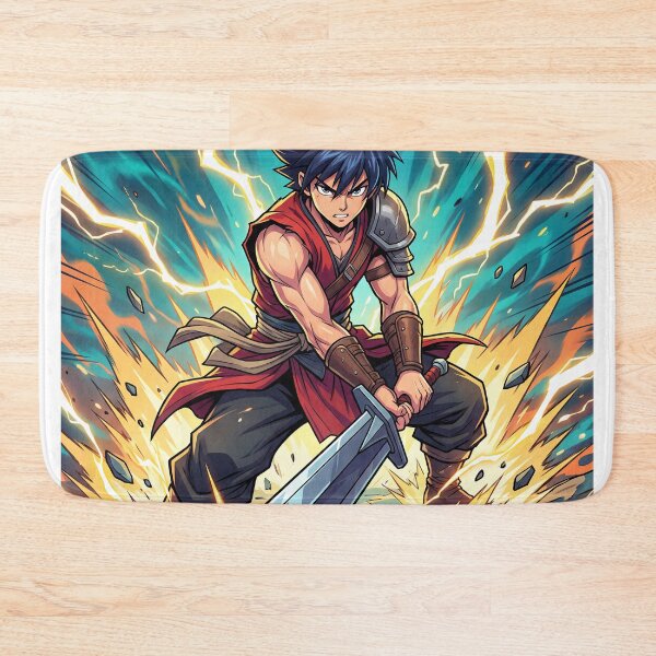 Item preview, Epic Anime Warrior Sword Art – Dynamic Action Anime Poster designed and sold by AbstractAuraArt.