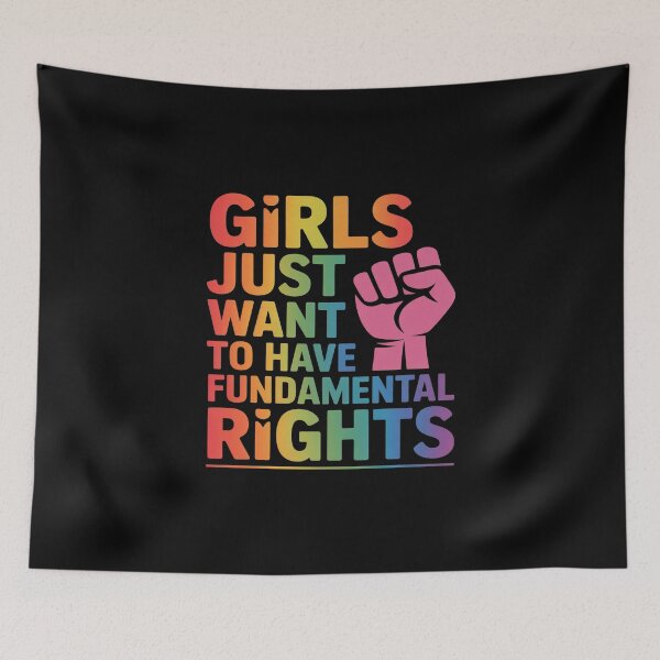 Item preview, Girls Just Want To Have Fundamental Rights Feminist Saying designed and sold by skanderio.