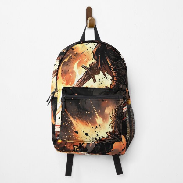 Artikelvorschau, Dark Fantasy Anime Schwertkämpfer – Feuerklingenkrieger Action Art entworfen und verkauft von AbstractAuraArt.