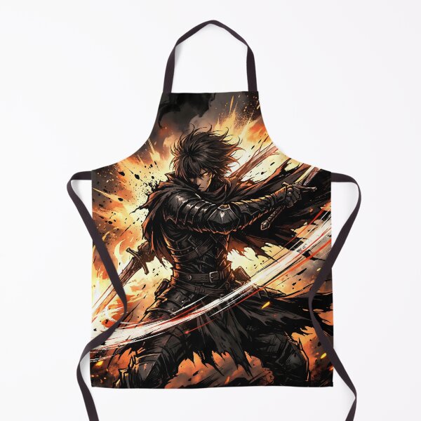 Artikelvorschau, Dark Fantasy Anime Schwertkämpfer – Feuerklingenkrieger Action Art entworfen und verkauft von AbstractAuraArt.