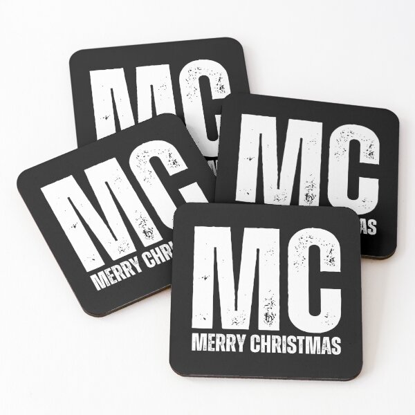 Item preview, MC Merry Christmas Design – Festive Holiday Logo Graphic white worn look font designed and sold by GFamilyC.