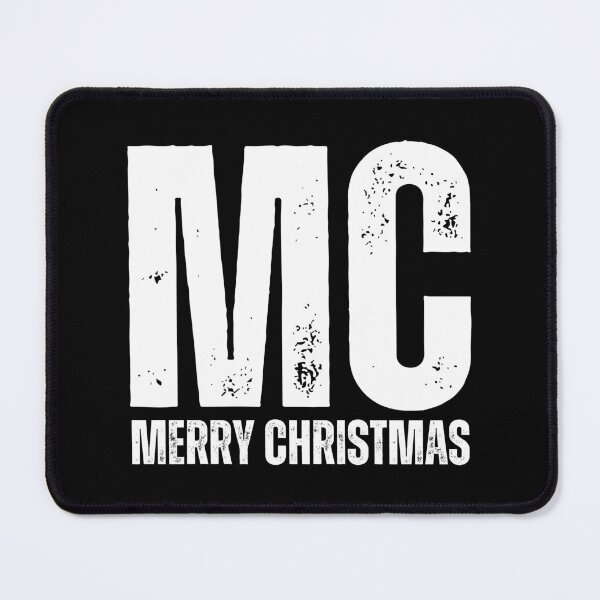 Item preview, MC Merry Christmas Design – Festive Holiday Logo Graphic white worn look font designed and sold by GFamilyC.