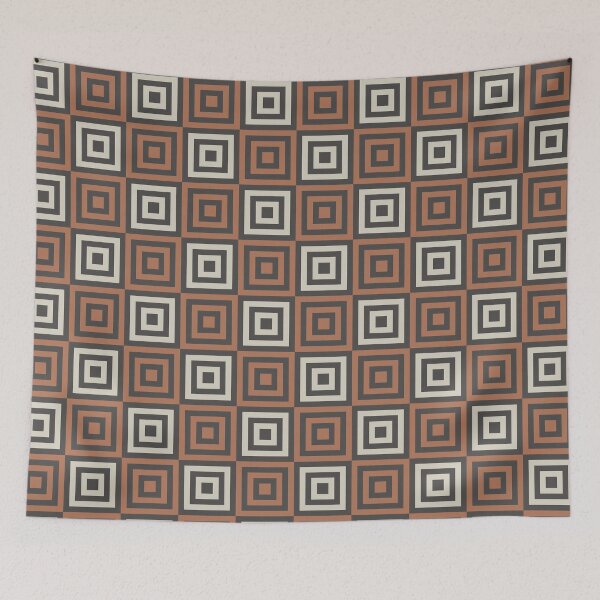 Item preview, Retro Brown Checkered Sqaure  - Abstract Geometric Shape Pattern - Gift Ideas designed and sold by RoyalStarsPatts.