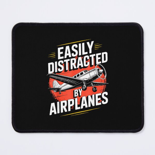 Item preview, Easily Distracted By Airplanes Aviation Humor designed and sold by MerchDeviant.