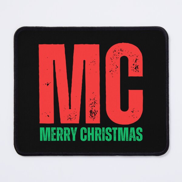 Item preview, MC Merry Christmas Design – Festive Holiday Logo Graphic red green worn look font designed and sold by GFamilyC.