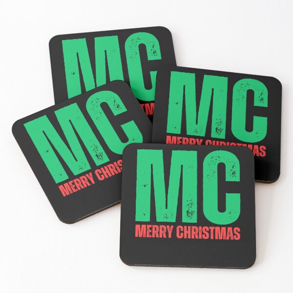 Item preview, MC Merry Christmas Design – Festive Holiday Logo Graphic green red worn look font designed and sold by GFamilyC.