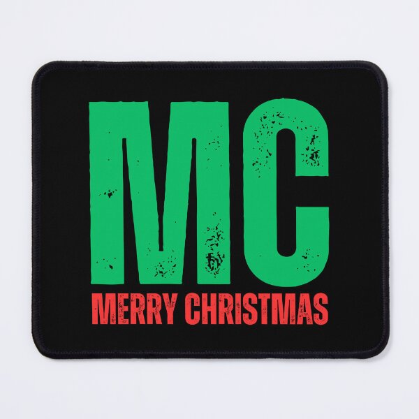 Item preview, MC Merry Christmas Design – Festive Holiday Logo Graphic green red worn look font designed and sold by GFamilyC.