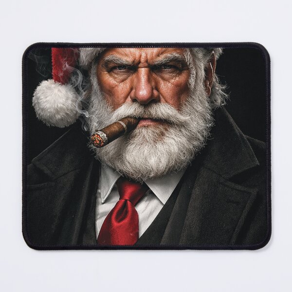 Item preview, Mafia Santa Claus Portrait – Gangster Santa Smoking Cigar Realistic Christmas Art designed and sold by TayShopMT.