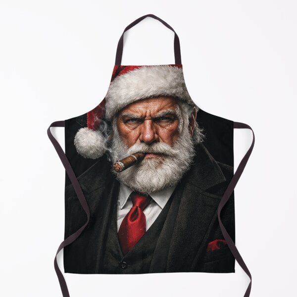 Item preview, Mafia Santa Claus Portrait – Gangster Santa Smoking Cigar Realistic Christmas Art designed and sold by TayShopMT.