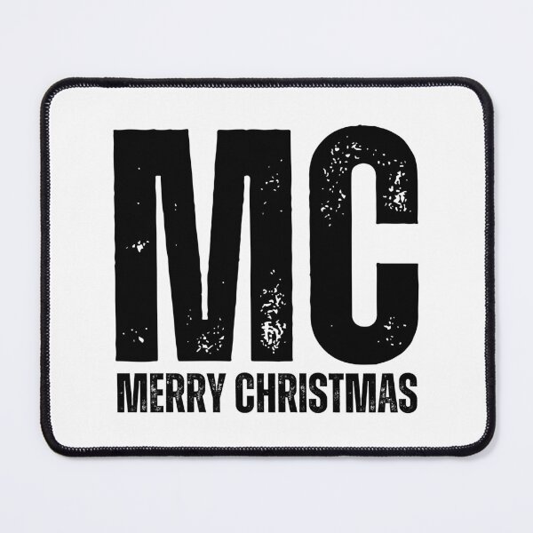 Item preview, MC Merry Christmas Design – Festive Holiday Logo Graphic black worn look font designed and sold by GFamilyC.