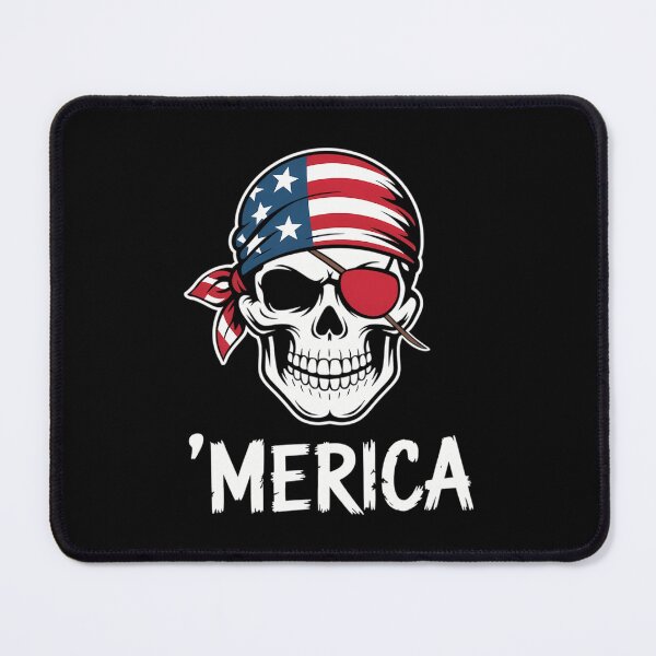 Item preview, America Pirate Skull Flag July 4th Independence Day Merica designed and sold by CruelShadesSt.