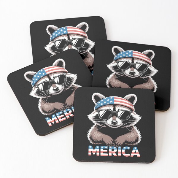 Item preview, Mullet Raccoon Merica USA Flag Patriotic 4th of July designed and sold by CruelShadesSt.