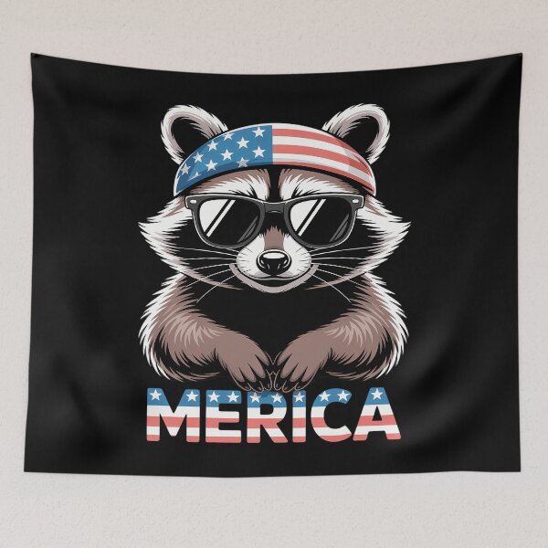 Item preview, Mullet Raccoon Merica USA Flag Patriotic 4th of July designed and sold by CruelShadesSt.