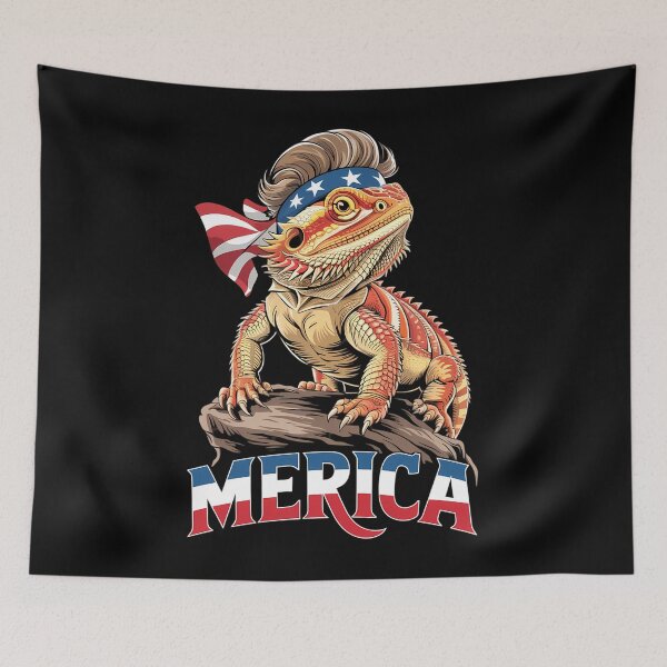 Item preview, Merica Bearded Dragon USA Flag Independence Day 4th Of July designed and sold by CruelShadesSt.