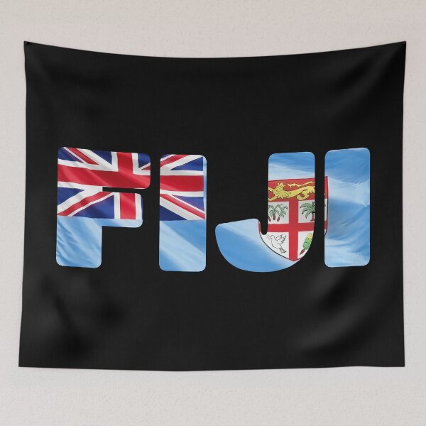 Item preview, FIJI - Flag Flying in Wind cut to Letters Souvenir Sticker Shirt designed and sold by Adam Gormley.