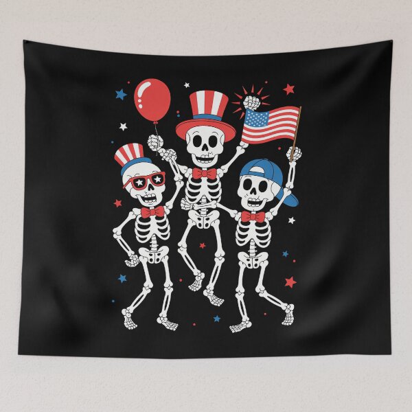 Item preview, Dancing Skeletons 4th of July Funny Independence Day designed and sold by CruelShadesSt.