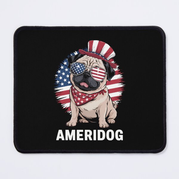 Item preview, Ameridog American flag pug dog 4th of July independence day designed and sold by CruelShadesSt.