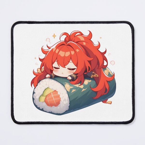 Item preview, Game Diluc Genshin Impact Chibi Sushi Kawaii Cute Red Hair Anime Boy designed and sold by CarlosBender.