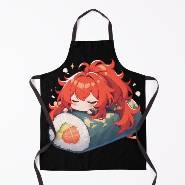 Item preview, Game Diluc Genshin Impact Chibi Sushi Kawaii Cute Red Hair Anime Boy designed and sold by CarlosBender.