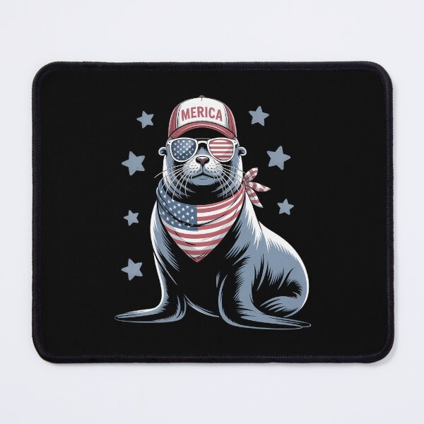 Item preview, Walrus 4th of July US American Flag Patriotic designed and sold by CruelShadesSt.