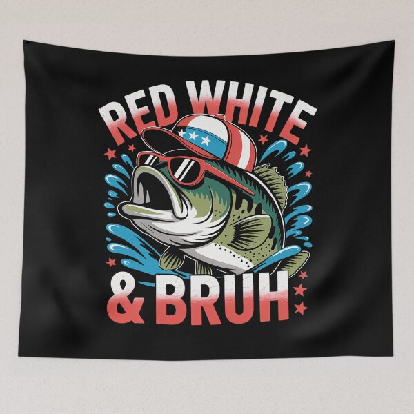 Item preview, Patriotic Red White & Bruh America Fish Fishing 4th Of July designed and sold by CruelShadesSt.