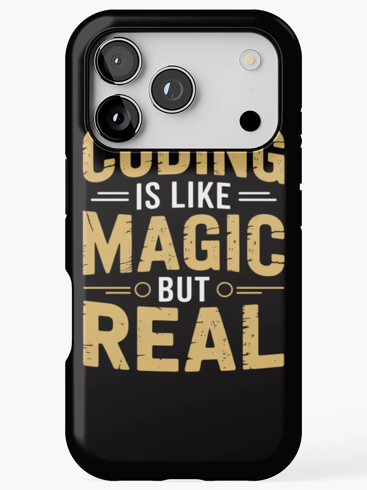 Thumbnail 1 of 4, iPhone Case, Coding Is Like Magic But Real Computer Programming Coder designed and sold by margaridroso.