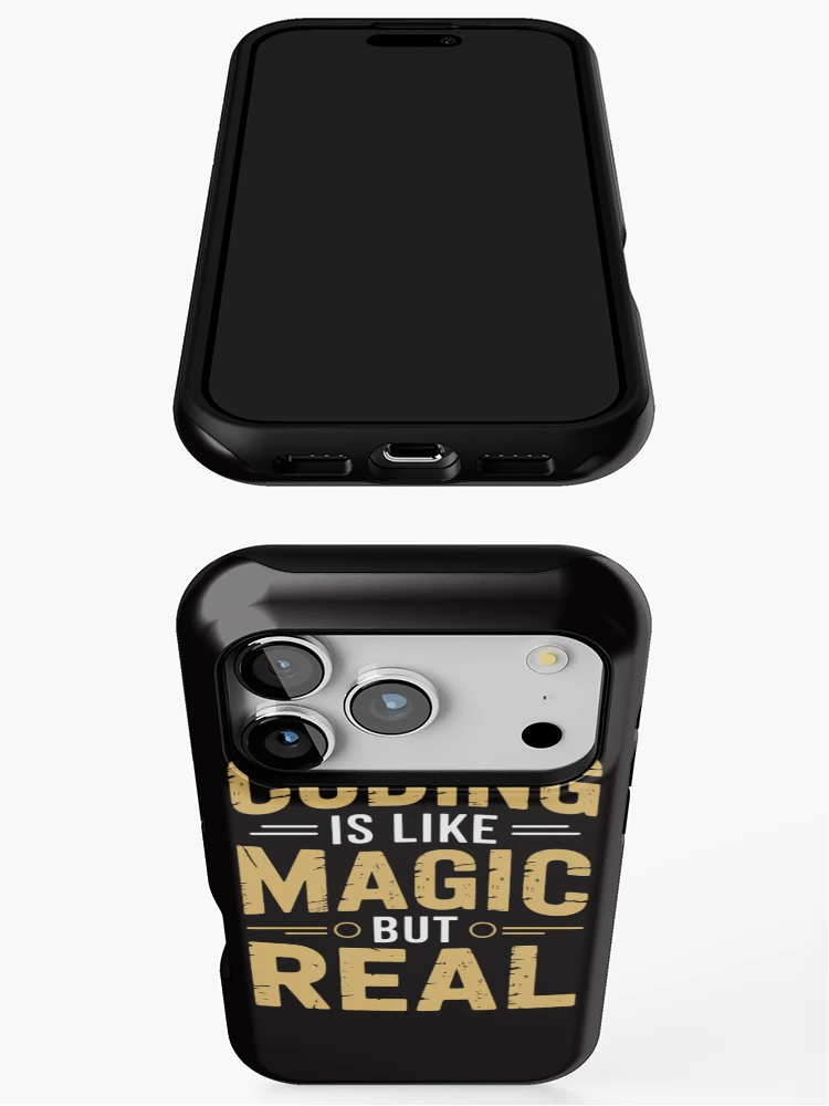 Thumbnail 3 of 4, iPhone Case, Coding Is Like Magic But Real Computer Programming Coder designed and sold by margaridroso.