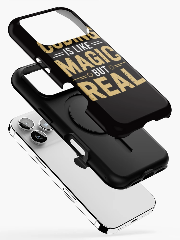 Thumbnail 2 of 4, iPhone Case, Coding Is Like Magic But Real Computer Programming Coder designed and sold by margaridroso.