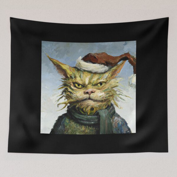Item preview, Grinch cat of Christmas Sticker designed and sold by enamalbjerdekx.