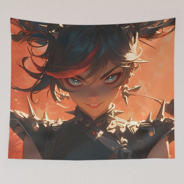 Item preview, Xinyan Genshin Impact Game Anime Girl Waifu Rock Punk Fire Fiery Stage designed and sold by CarlosBender.
