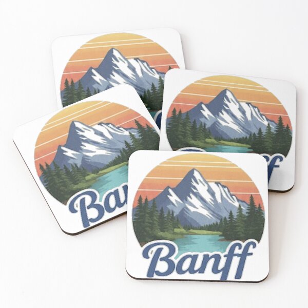 Item preview, Vintage Alberta Mountain Sunset - Retro Banff & Jasper National Park Graphic designed and sold by MelissaNadia.