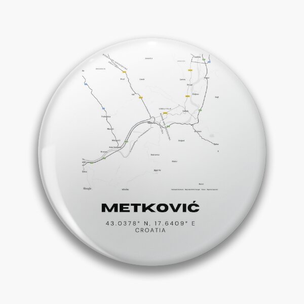 Item preview, Metković Croatia Map Print | Neretva Valley Coordinates Wall Art designed and sold by RM-Journey.