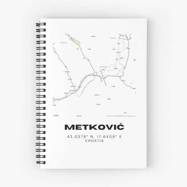 Item preview, Metković Croatia Map Print | Neretva Valley Coordinates Wall Art designed and sold by RM-Journey.