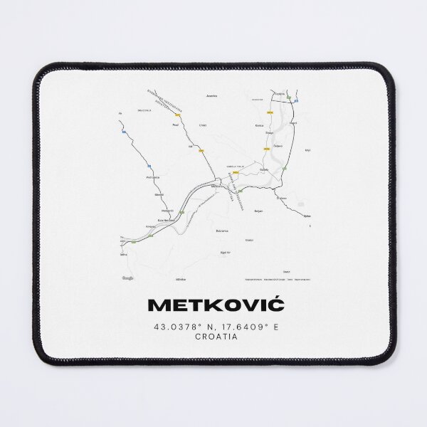 Item preview, Metković Croatia Map Print | Neretva Valley Coordinates Wall Art designed and sold by RM-Journey.