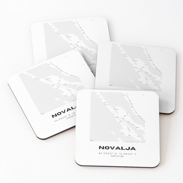 Item preview, Póster del mapa de Novalja, Croacia | Arte mural minimalista con coordenadas de la isla de Pag designed and sold by RM-Journey.