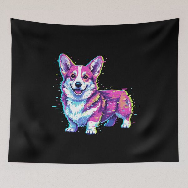 Item preview, Vaporwave Corgi Glitch designed and sold by bsbd-action.