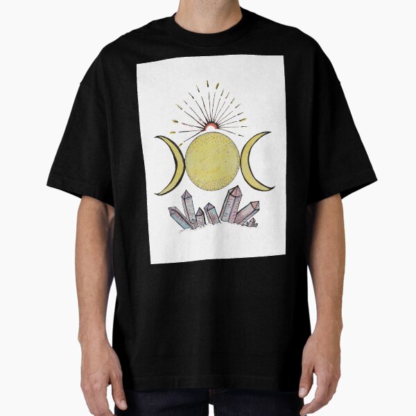 Moon Crystal Design Oversized T-Shirt