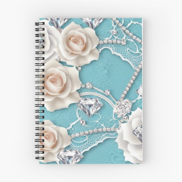 Item preview, Aqua blue - roses, diamonds pattern  designed and sold by Chippychips1.