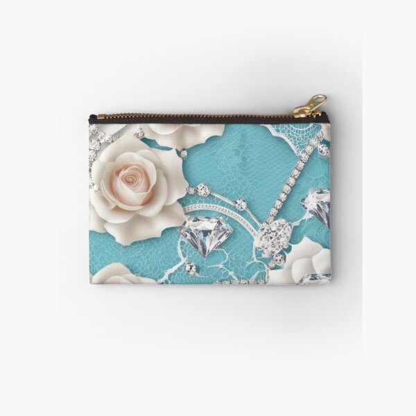 Item preview, Aqua blue - roses, diamonds pattern  designed and sold by Chippychips1.