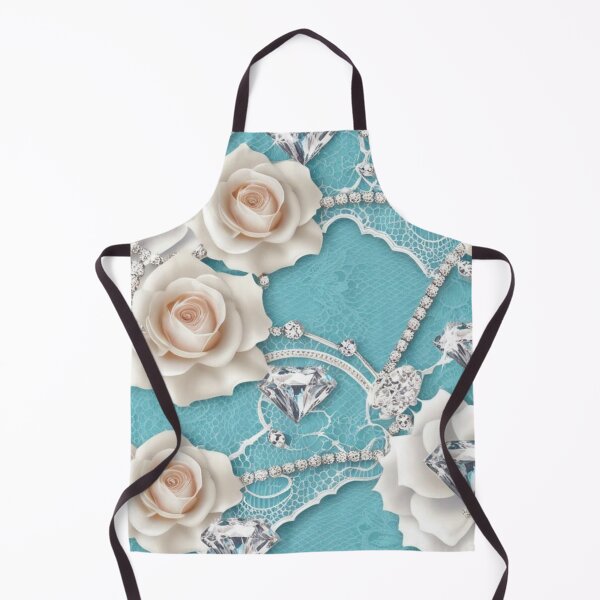 Item preview, Aqua blue - roses, diamonds pattern designed and sold by Chippychips1.